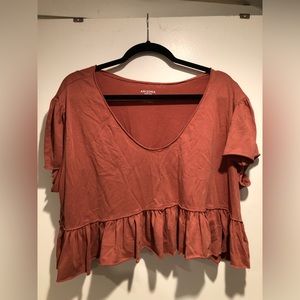 Womens Arizona Jeans Withered Rose Peplum Cropped Top